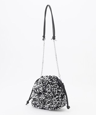 LA BAGAGERIE 【MONICA】スパンコール巾着ショルダー シルバー