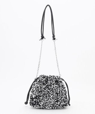 LA BAGAGERIE 【MONICA】スパンコール巾着ショルダー シルバー