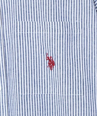 WEGO 【25年秋新色登場★】U.S. POLO ASSN.別注ロングスリーブシャツ ブルーストライプ
