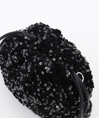 LA BAGAGERIE 【MONICA】スパンコール巾着ショルダー ブラック