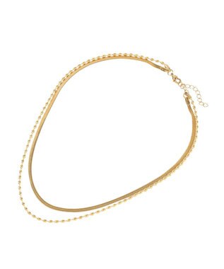 AMERICAN HOLIC 【ステンレス】スネーク2連ネックレス Gold