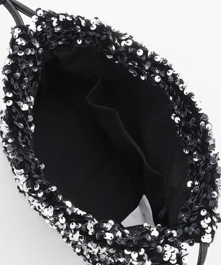 LA BAGAGERIE 【MONICA】スパンコール巾着ショルダー シルバー