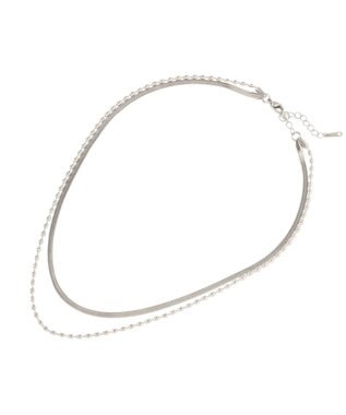 AMERICAN HOLIC 【ステンレス】スネーク2連ネックレス Silver