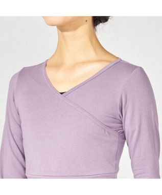 Chacott カシュクールトップ グレイッシュライラック