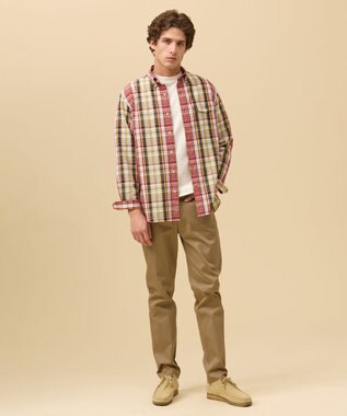 J.PRESS MEN 【Aero Weave】クールマックス サッカーシャツ / B.D. レッド系3