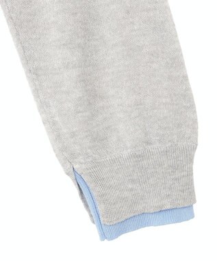 AMERICAN HOLIC シアー配色ニットカーディガン Light Gray