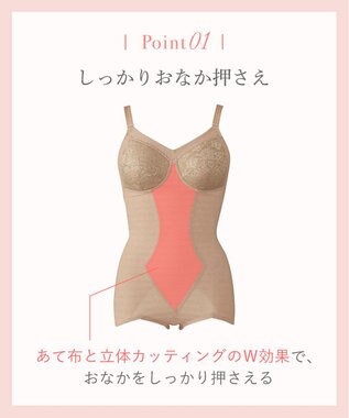 Wing ボディスーツ　ノンワイヤー　ハード　ウイング／ワコール　NA3638 シナモンブラウン