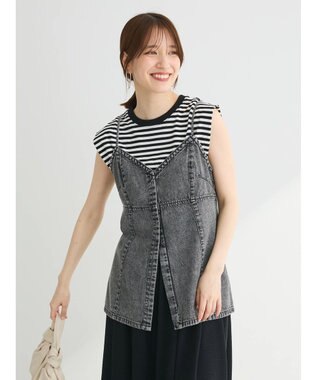 Green Parks ・ＥＬＥＮＣＡＲＥ　ＤＵＥ　デニムロングキャミ Gray