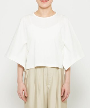 uncrave ダブルフェイスジャージー ハンカチスリーブトップス オフ