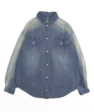 WEGO デニムウエスタンBIGシャツ デニム中濃色