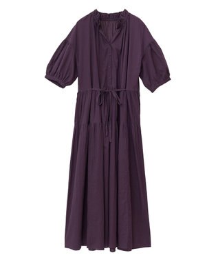 CRAFT STANDARD BOUTIQUE インド綿ティアードマキシワンピース Purple