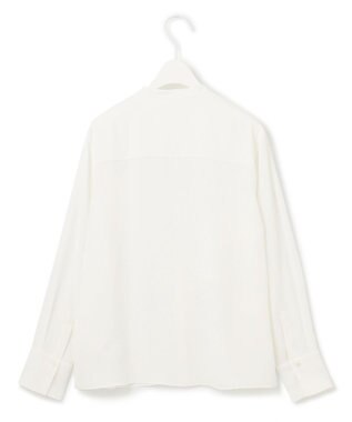 ICB 【速乾・洗える】BackSatinAmunzen ラッフルデザインブラウス オフホワイト系