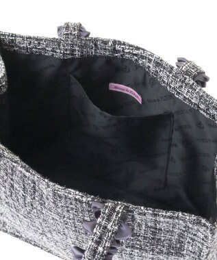 Maison de FLEUR EC限定ツイードフリルスクエアトートMバッグ Black