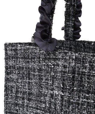 Maison de FLEUR EC限定ツイードフリルスクエアトートMバッグ Black