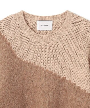 BEIGE， GLAIEULS / アルパカ混インターシャニット Milk tea