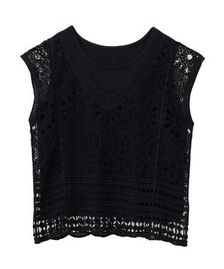 Green Parks ＳＥＴ２点クロシェプルオーバー＋タンクトップ Orange