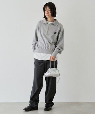 russet レザー巾着ミニショルダーバッグ(CE-1637) Silver