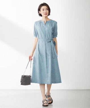 J.PRESS LADIES S 【洗える・イージーケア】スパンローンランダムドット ワンピース スモーキーグリーン系5