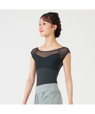 Chacott フレンチスリーブレオタード ボトルグリーン