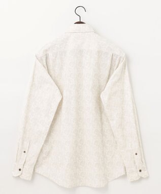 JOSEPH ABBOUD 【ソフトな着心地】ペイズリー柄 コーデュロイシャツ ホワイト系6