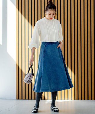 組曲 【23AW】DENIMフレア スカート ブルー系