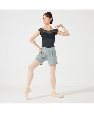 Chacott フレンチスリーブレオタード ボトルグリーン