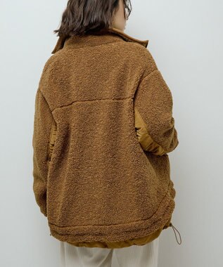 Green Parks 異素材コンビスタンドボアブルゾン Camel