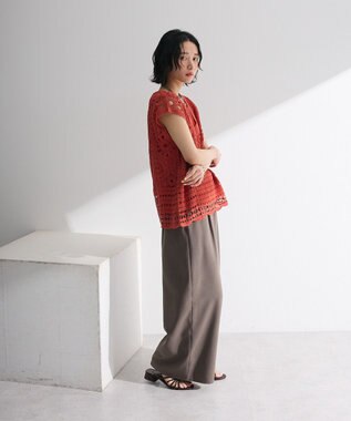 Green Parks ＳＥＴ２点クロシェプルオーバー＋タンクトップ Orange