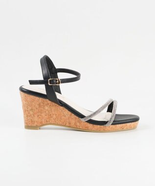 BONTRE 【pied du lapan/ピエドラパン】ビジューベルトウエッジサンダル/50756ZI ブラック