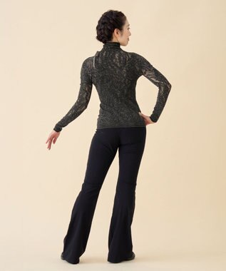 Chacott 【ノーソーイングニット】サイドリボンハイネックニットトップ ブラック