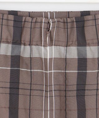 J.PRESS LADIES L 【洗える】シアーチェック スカート ブラウン系