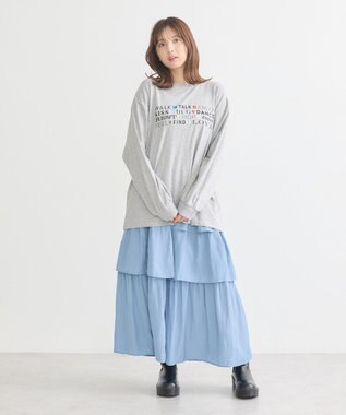 earth music&ecology ティアードスカート Blue