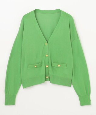 GRACE CONTINENTAL ルーズVネックニットカーディガン グリーン