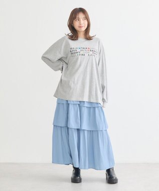 earth music&ecology ティアードスカート Blue