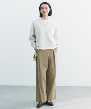 UNFILO L BEAUTY FORM JERSEY キーネック トップス グレージュ