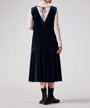 Paul Smith マットベロア ノースリーブドレス ネイビー