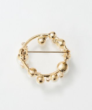 Phoebe フォーマルパールビジューサークルブローチ　ゴールド ゴールド