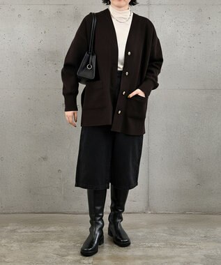 APOM イタリアンカーフ バックストレッチロングブーツ 40 ブラック