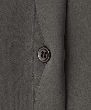 ICB 【接触冷感・UVケア・防シワ・洗える】エステルダブルクロス ラッフルスリーブワンピース グレー系