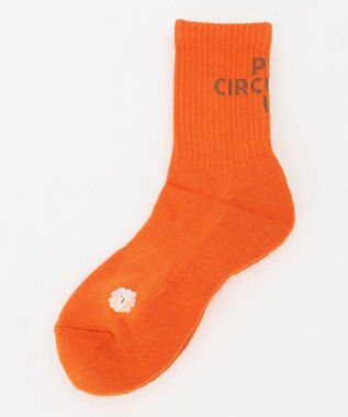 PW CIRCULUS 【WOMEN】【土踏まずをサポート】ロゴ ミドルソックス オレンジ系