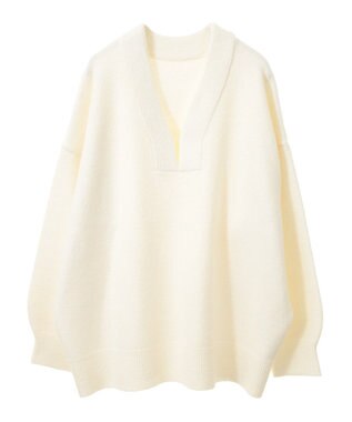 Green Parks ・Ｐｅｔｉｔ　Ｆｌｅｕｒ　深Ｖネックニットチュニック Off White