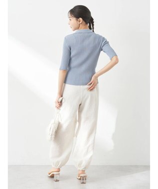 earth music&ecology リブコンパクトカーディガン Blue