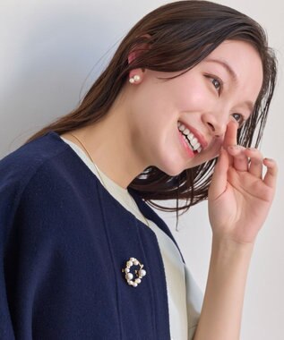 Phoebe フォーマルパールビジューサークルブローチ　ゴールド ゴールド