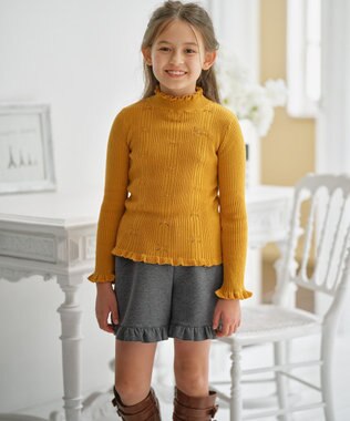 組曲 KIDS 【110-140㎝】カットショート パンツ チャコール系