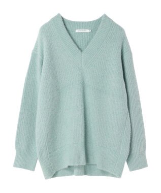 AMERICAN HOLIC モールヤーン片畦Ｖネックニットプルオーバー Mint