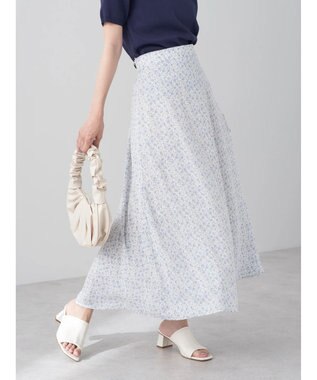 earth music&ecology フラワープリントフレアスカート Off White