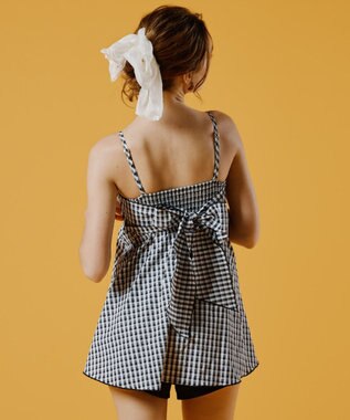 San-ai Resort（三愛水着楽園） 【WEB限定】ペプラムチェック3点セット【Beach Queen（ビーチクイーン）】 ブラック