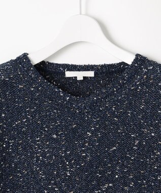 自由区 L 【1枚で華やぐ】ラメノットスパングル ニット ネイビー