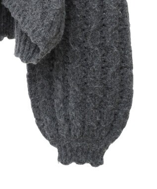 Green Parks ■ＥＳＣＡＲ　リボンボタンクロップドカーディガ Charcoal Gray