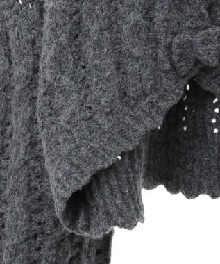 Green Parks ■ＥＳＣＡＲ　リボンボタンクロップドカーディガ Charcoal Gray